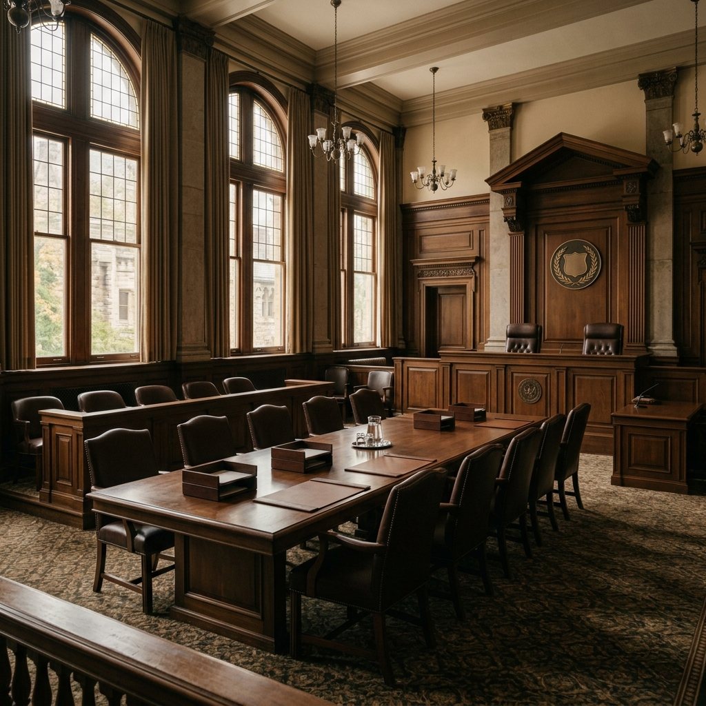 Formal courtroom interior